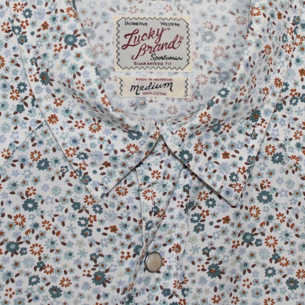 Lucky Brand Pearl Snap Western Floral Print Shirt
